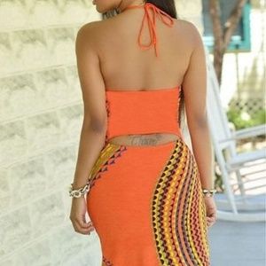 Orange Halter Cheer Dress